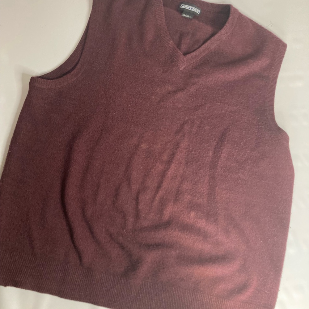Jantzen Mens maroon sweater vintage vest large